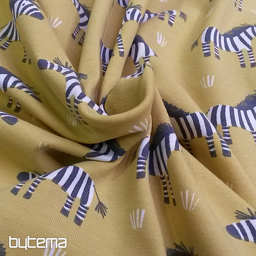 Baumwolljersey ZEBRA gelbgrün